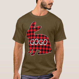 Womens Easter Day Costume Red Plaid Bunny Graphic T-Shirt