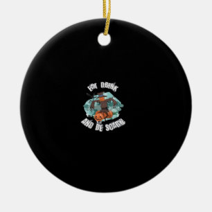 Womens Eat Drink And Be Scary Halloween Ceramic Tree Decoration