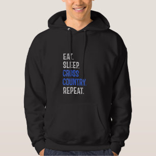 Womens Eat Sleep Cross Country Repeat Running Runn Hoodie