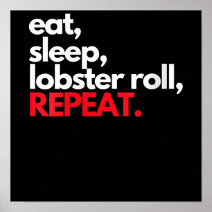 Womens Eat Sleep Lobster Roll Repeat Maine Lobster Poster