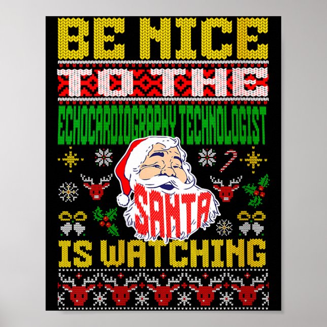 Womens Echocardiography Tech Christmas Ugly Sweate Poster (Front)