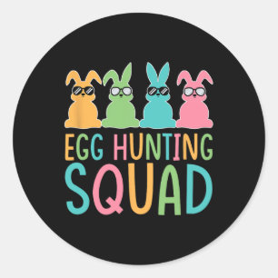 Womens Egg Hunting Squad Crew Family Happy Easter Classic Round Sticker