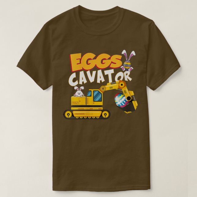 Womens EggsCavator Easter Egg Hunt Bunny Excavator T-Shirt (Design Front)