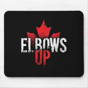 Womens Elbows Up Fans Maple Leaf V-neck  Mouse Mat