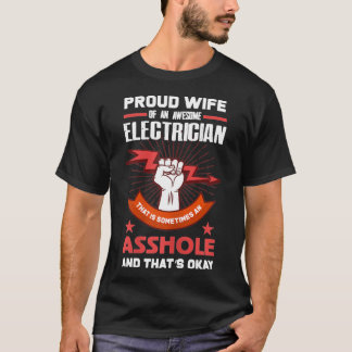 Womens Electrician Wife Shirt Proud Wife Of An Ele