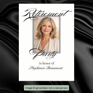 Women's Elegant Photo Retirement Party Invitation