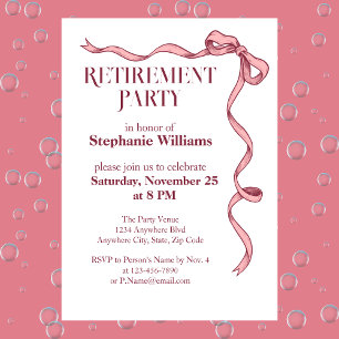 Women's Elegant Pink Bow Party Invitation
