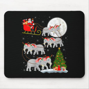 Womens Elephant Santa Sleigh Flying Funny Magical Mouse Mat