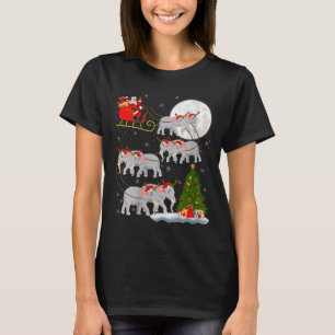 Womens Elephant Santa Sleigh Flying Funny Magical T-Shirt