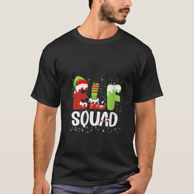 Womens Elf Squad Family Christmas Matching Pyjamas T-Shirt (Front)