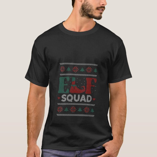 Womens Elf Squad Matching Family Christmas V Neck  T-Shirt (Front)