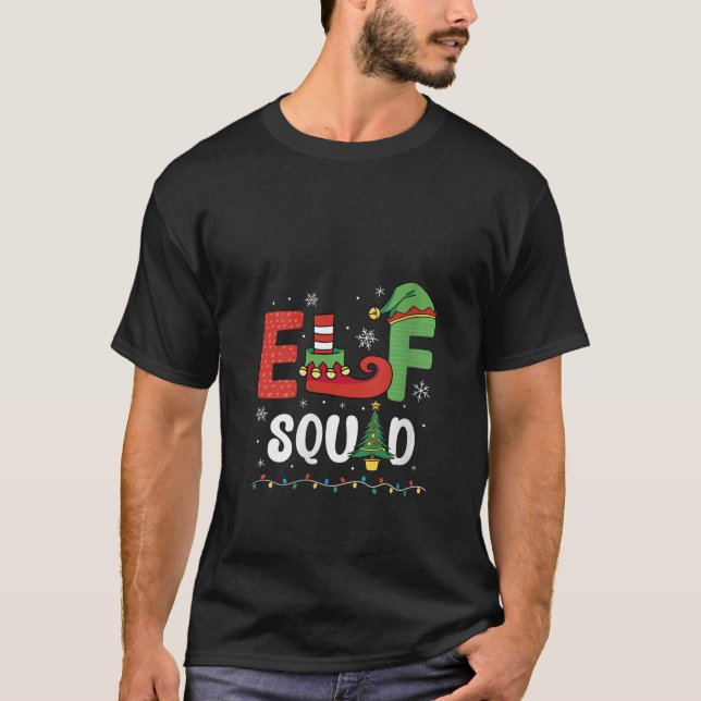 Womens Elf Squad Matching Family Christmas V Neck  T-Shirt (Front)
