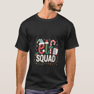 Womens Elf Squad Santa Checklist Christmas Lights  T-Shirt