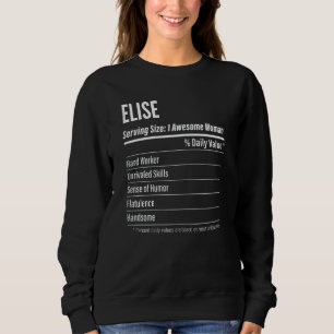 Womens Elise Nutritional Facts Serving Size Calor Sweatshirt
