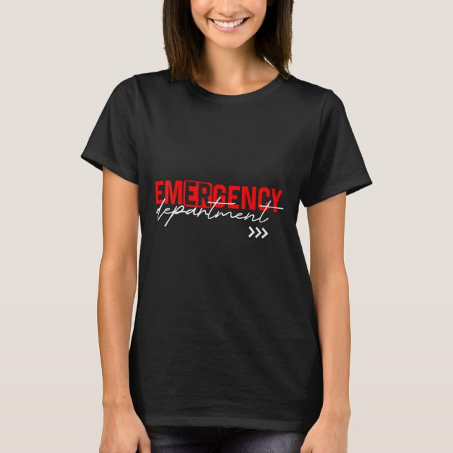 Womens Emergency Room Er Rn Nurse Nursing School H T-Shirt (Front)