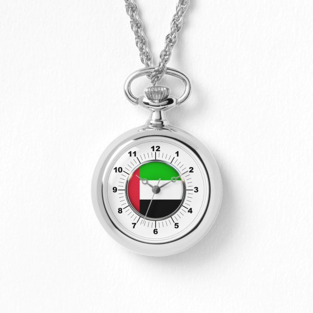 Women's Emirates Flag Wraparound Silver Watch (Front)