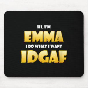 Womens Emma Joke IDGAF Meme Funny Halloween Girl Mouse Mat