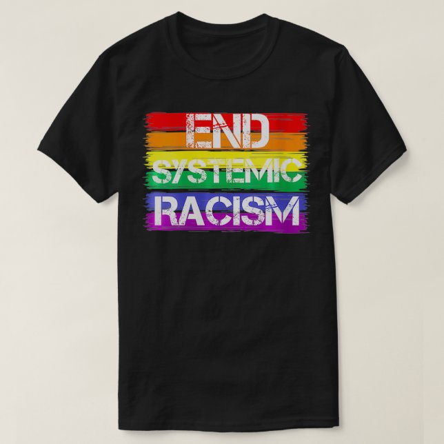 Womens End Systemic Racism AntiRacism VNeck  T-Shirt (Design Front)