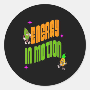 Womens Energy In Action Fun Trocal Active Lifestyl Classic Round Sticker
