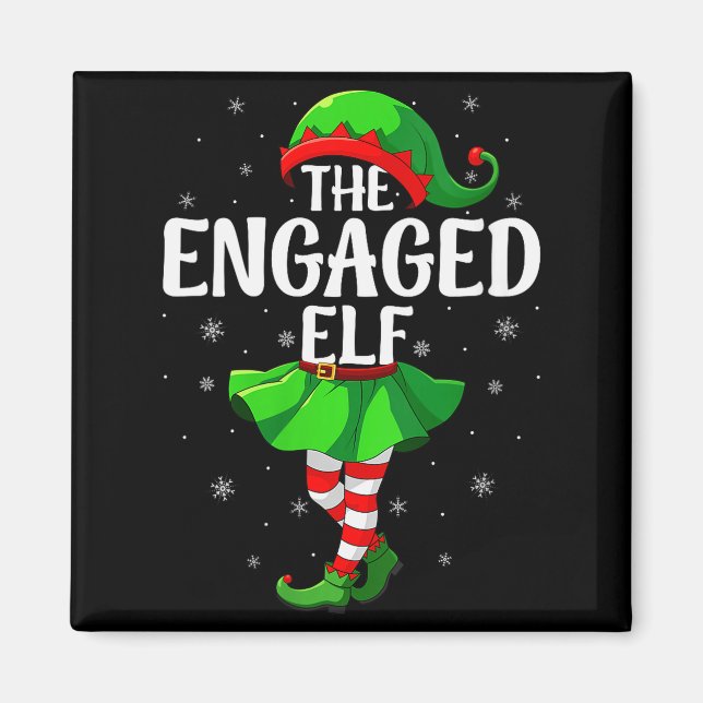 Womens Engaged Elf Christmas Girls Women Elf Squad Magnet (Front)