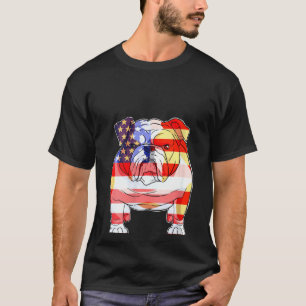 Womens English Bulldog Merica 4th Of July American T-Shirt