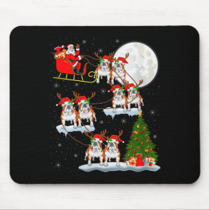 Womens English Bulldog Santa Sleigh Flying Funny M Mouse Mat