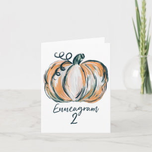 Womens Enneagram 2 Watercolor Pumpkin Fall Thanksg Card