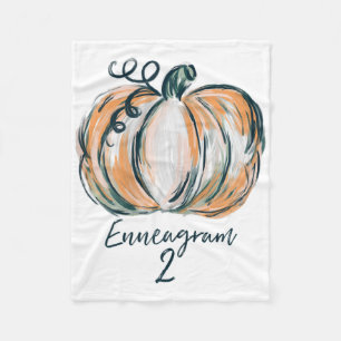 Womens Enneagram 2 Watercolor Pumpkin Fall Thanksg Fleece Blanket