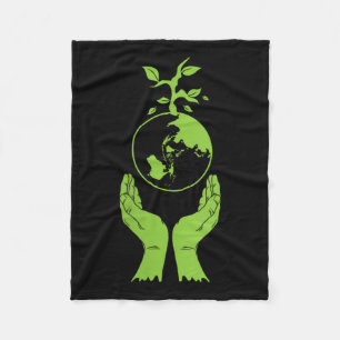 Womens Environmental Protection Green Earth V Fleece Blanket