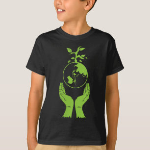 Womens Environmental Protection Green Earth V T-Shirt