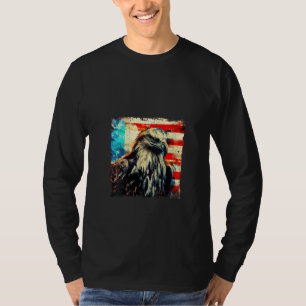 Womens Epic Bald Eagle American Flag - Patriotic U T-Shirt