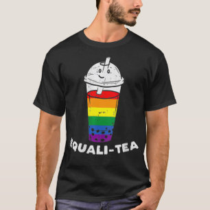 Womens Equalitea Rainbow Boba Bubble Milk Tea Gay T-Shirt