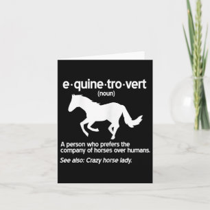 Womens Equinetrovert Definition Equine Horse Lady  Card