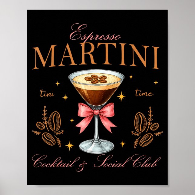 Womens Espresso Martini Social Club Drinking Tai  Poster (Front)