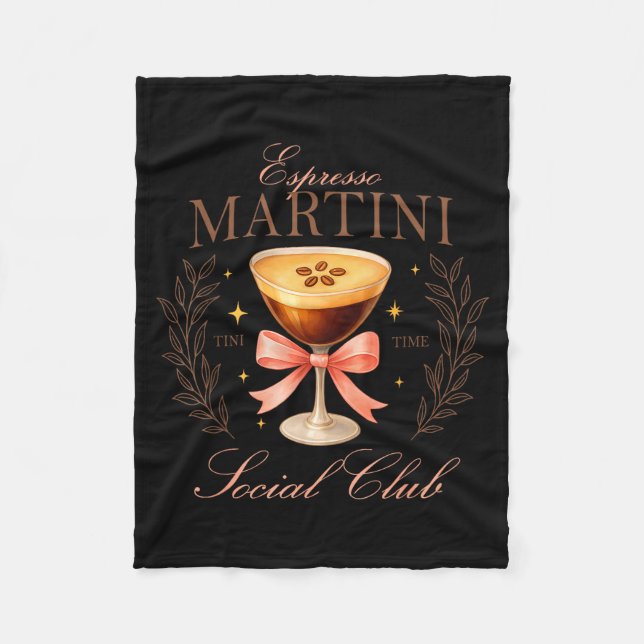 Womens Espresso Martini Social Club Drinking Tail  Fleece Blanket (Front)