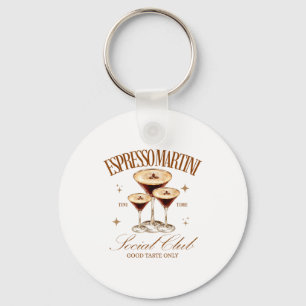 Womens Espresso Martini Social Club Drinking Tail  Key Ring