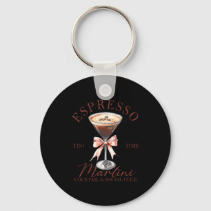 Womens Espresso Martini Social Club Drinking Tail  Key Ring