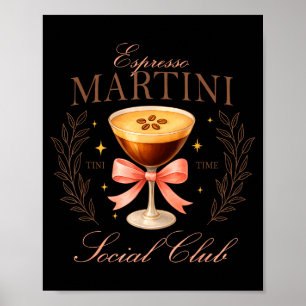 Womens Espresso Martini Social Club Drinking Tail  Poster