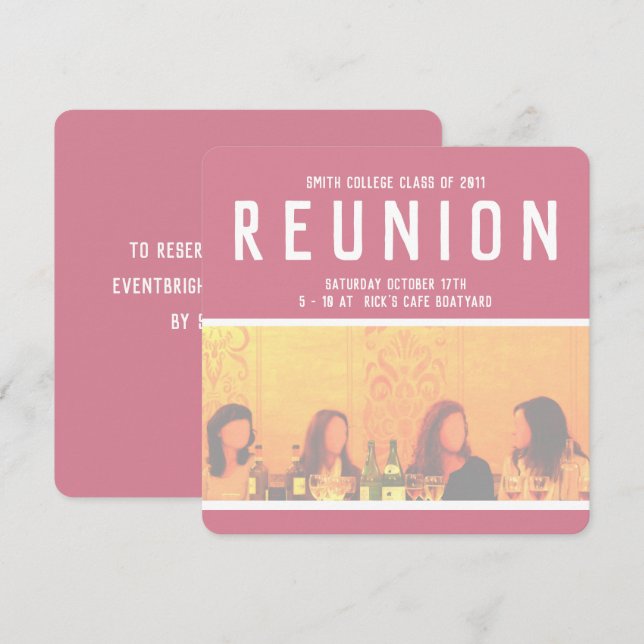 Women's Event Invitation in Pink and Yellow (Front/Back)