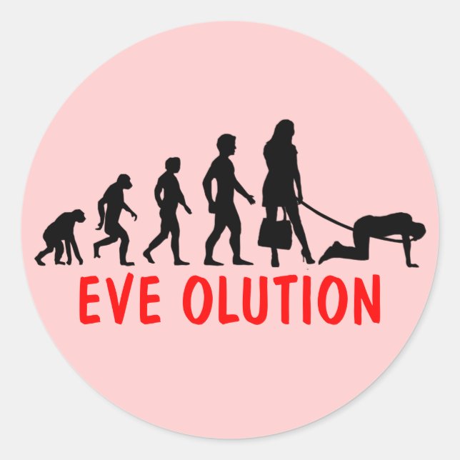 Women's evolution classic round sticker (Front)