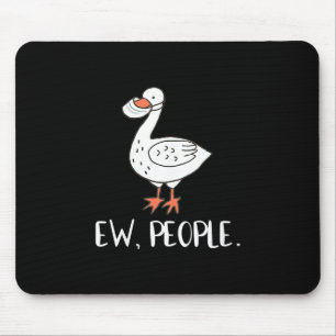 Womens Ew People Funny Duck Face Mask Mouse Mat