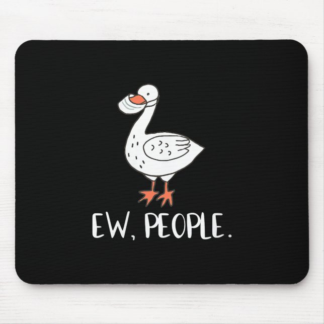 Womens Ew People Funny Duck Face Mask Mouse Mat (Front)