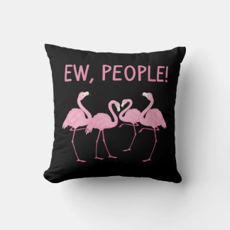 Womens Ew People Funny Flamingo Social Distancing Cushion