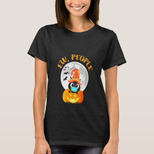 Womens Ew People Halloween Cat T-Shirt