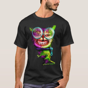 Womens Ew People Meowy Cat Colourful T-Shirt
