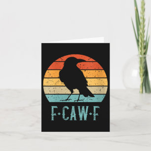 Womens F-caw-f Black Crow Black Bird Retro Sunset Card