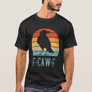Womens F-caw-f Black Crow Black Bird Retro Sunset  T-Shirt