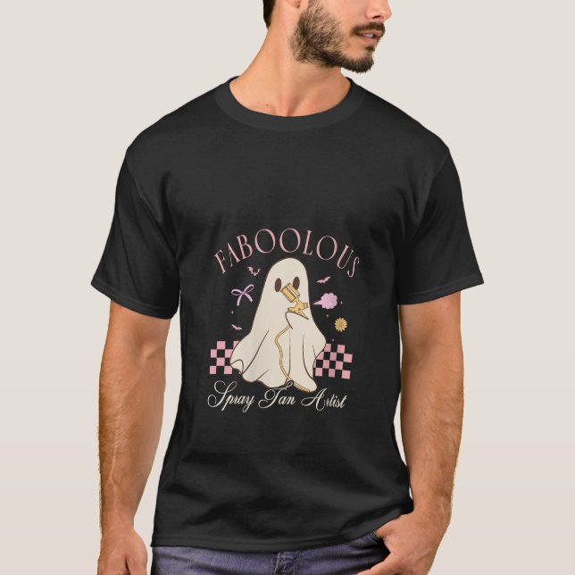 Womens Faboolous Spray Tan Artist Ghost Halloween  T-Shirt (Front)
