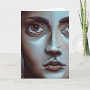 Women's Face   AI Generated Art Card