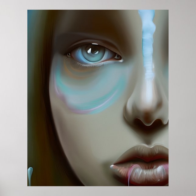 Women's Face | AI Generated Artwork Poster (Front)